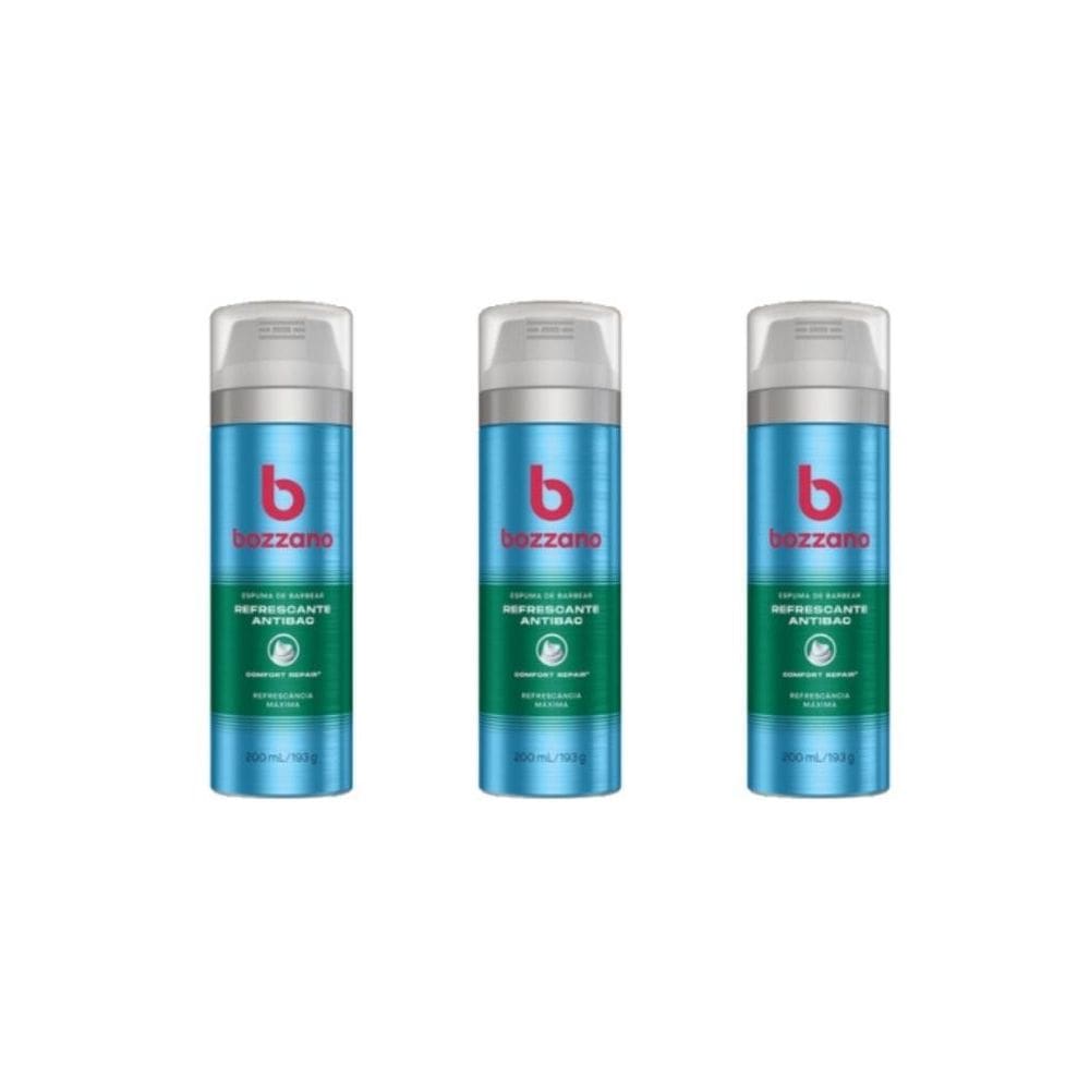 Espuma De Barbear Bozzano 200Ml Refrescancia - Kit Com 3Un