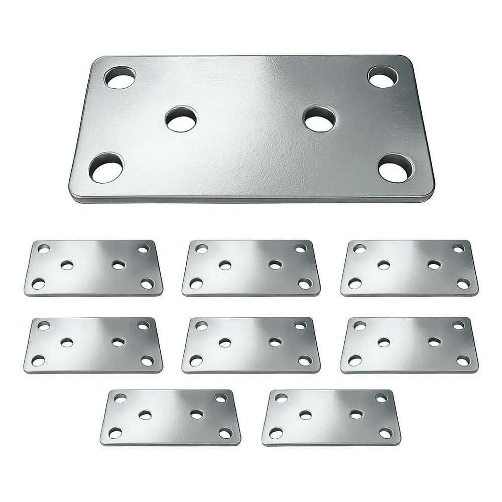 2X Placa De Junção União De Madeira Aço 80X40 Mm Kit 10 P.