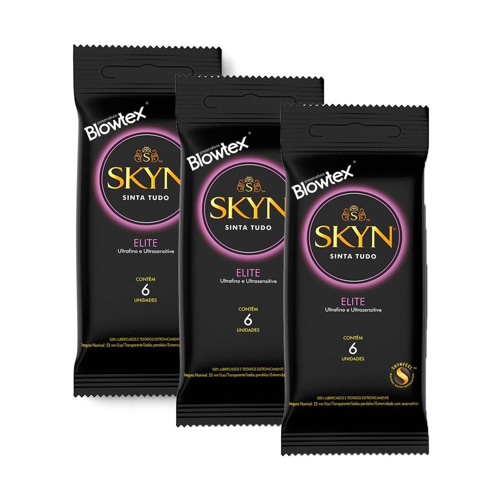 Kit 3 Preservativo Blowtex Skyn Elite 6 Unidades