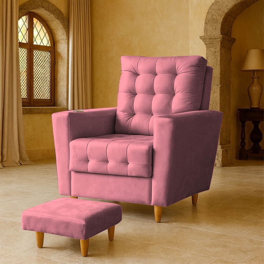 Poltrona de Amamentação Melissa Puff Rosa