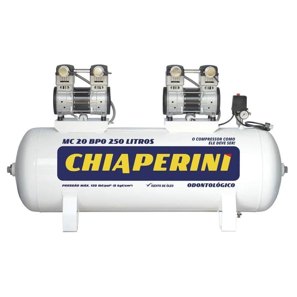 Motocompressor Odontológico Sem óleo Mc20 250l Chiaperini