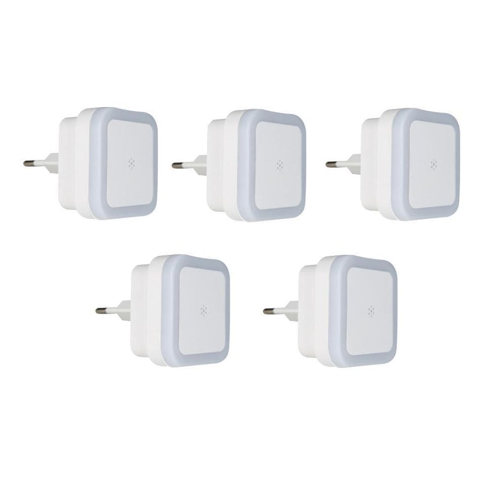 Kit 5 Luz Noturna Abajour Led Tomadasensor Acende Automático
