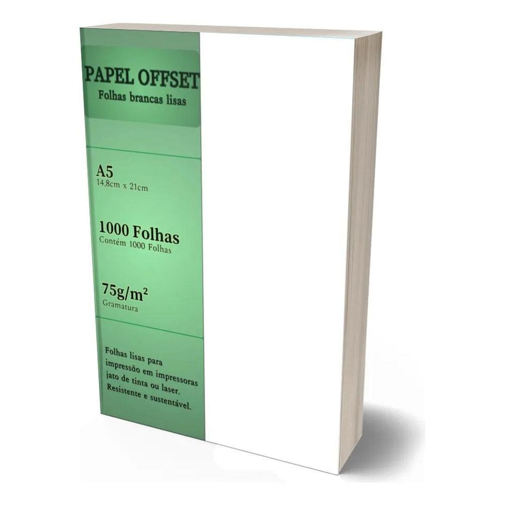 2X Papel Offset A5 Branco 1000 Folhas 75G Bestgraph
