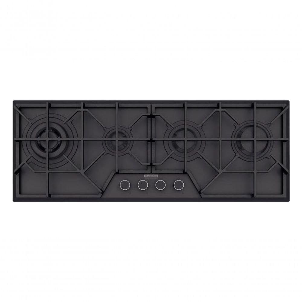Cooktop à Gás Tramontina Slim Glass Black Series 4gg B 100 Semiprofissional Design Collection Bivolt