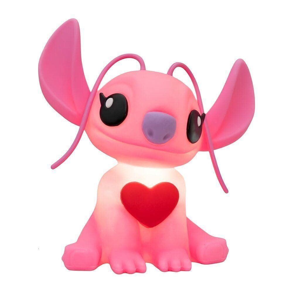 Luminária 3d Angel Stitch Com Coração Disney Decoração Criativa