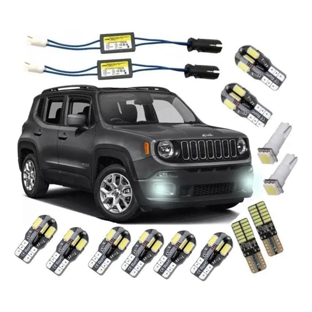 2X Kit Led Jeep Renegade 5000K Branco Puro Internas Placa