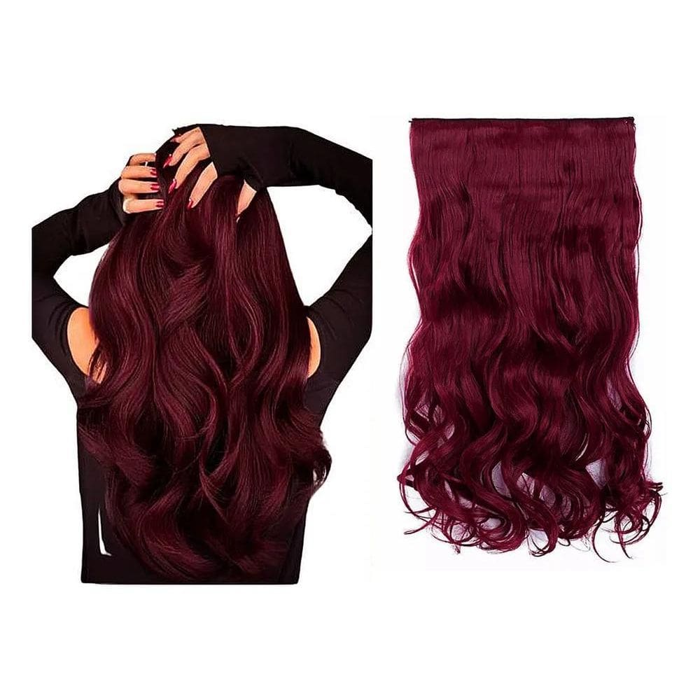 Aplique Tic Tac Cabelo Marsala Vinho Vermelho Bio Orgânico