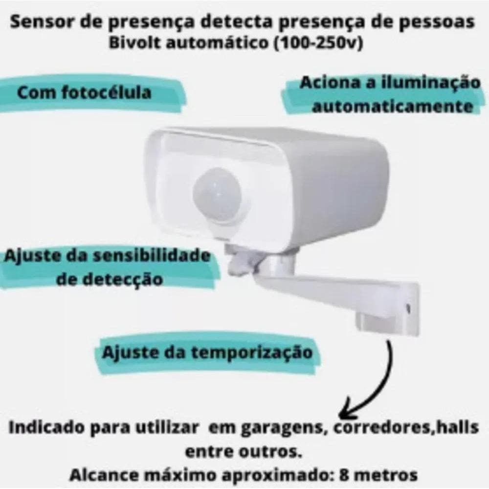 2X Sensor De Presença Iluminação Externo Branco Bivolt Mpx-4