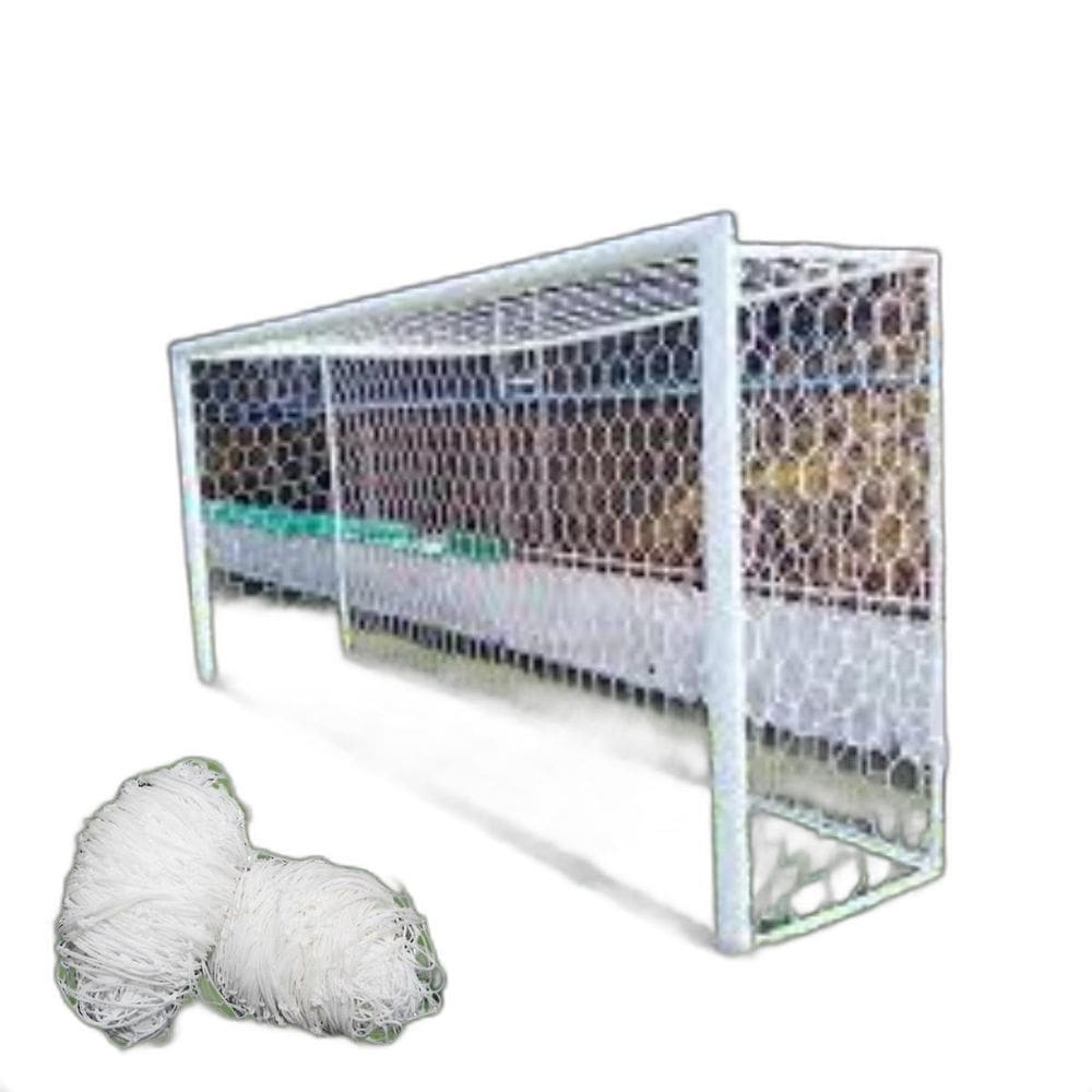 Par Rede Futebol Society 4Mts Caixote Colméia Fio 4Mm Seda