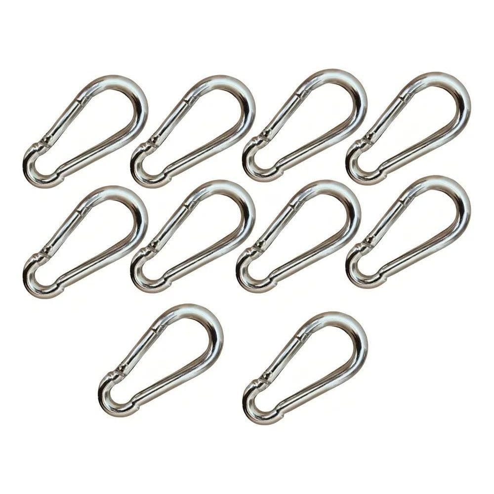 2X Alla Mosquetão Cor Cromado Kit 10 Unidades 8Cm Suporta 23