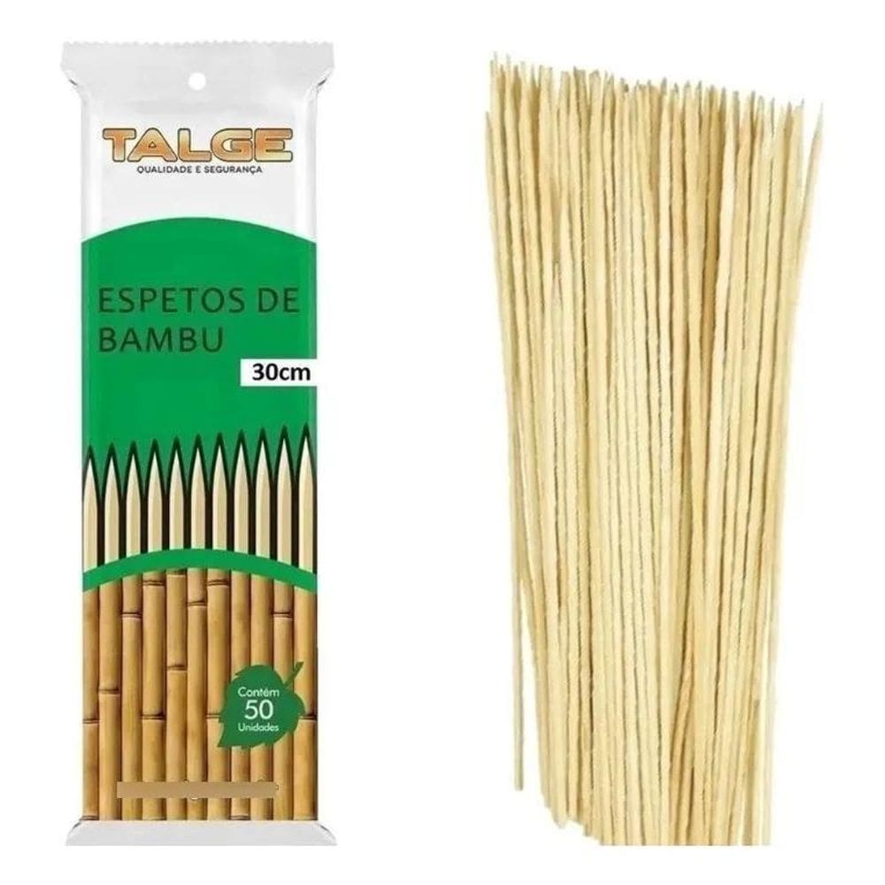 2X 50Un Palito Espetinho Bambu 30Cm Churrasco Hamburguer Tal