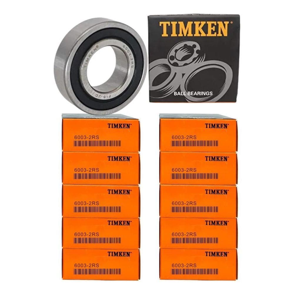 2X Kit Com 10 Rolamentos 6003 2Rs C3 Timken - 17X35X10 Mm