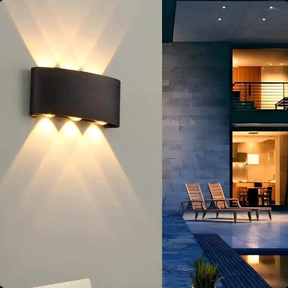 2X Arandela Luminaria Led Interna Externa Meia Lua Sobrepor
