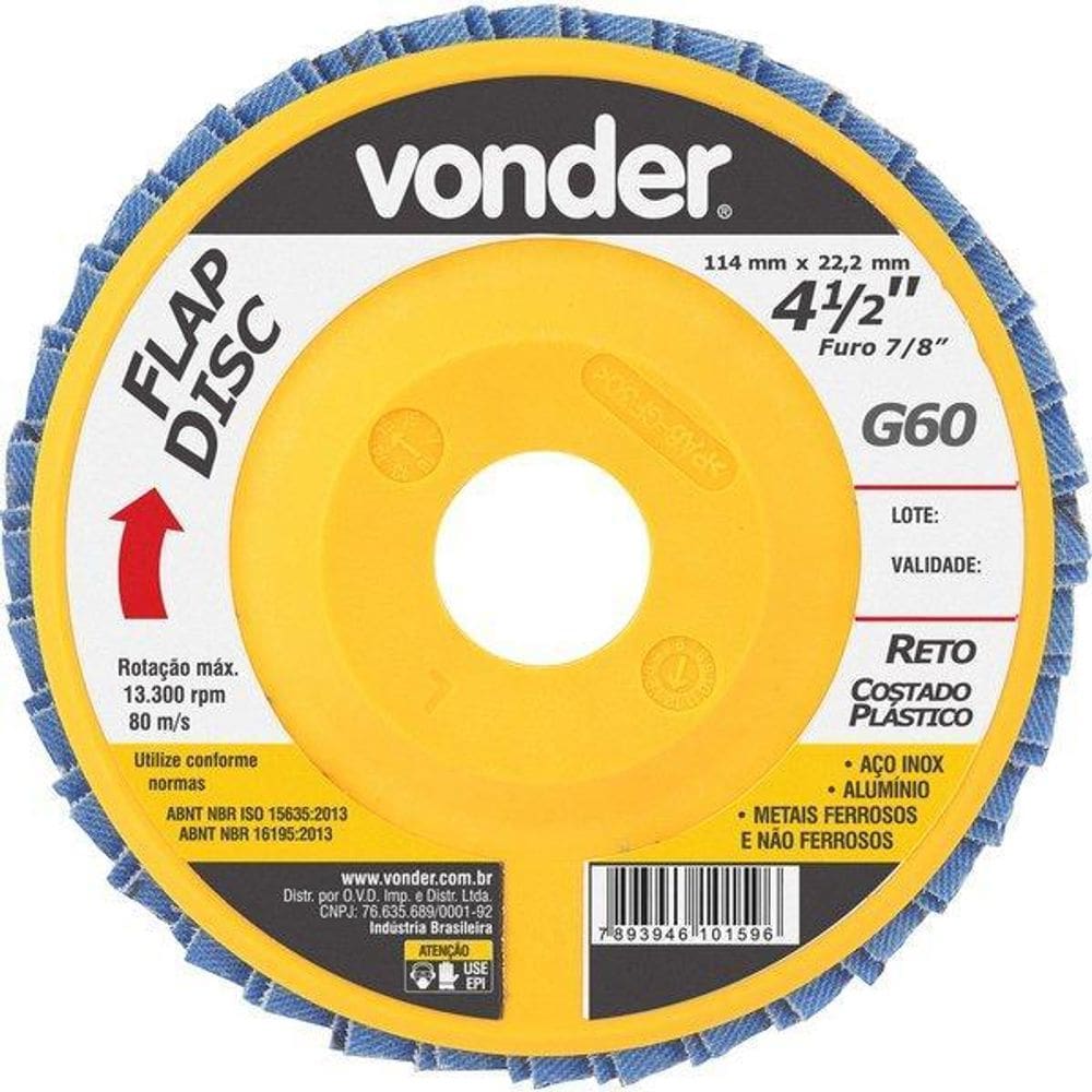 Disco De Desbaste Acabamento Flap Disc 4 1/2 G 60 1224412060
