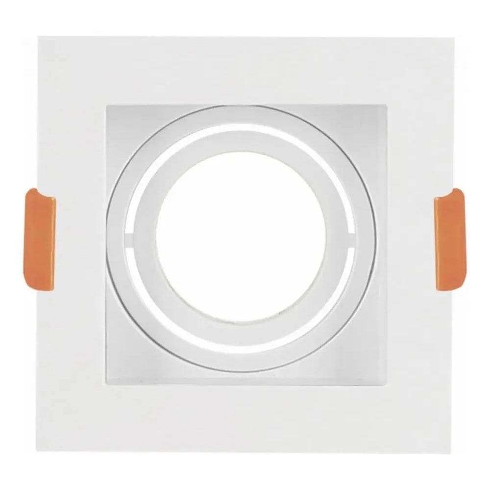 2X Spot De Embutir Mr16 Dicroica Quadrado Recuado + Led 6,5W