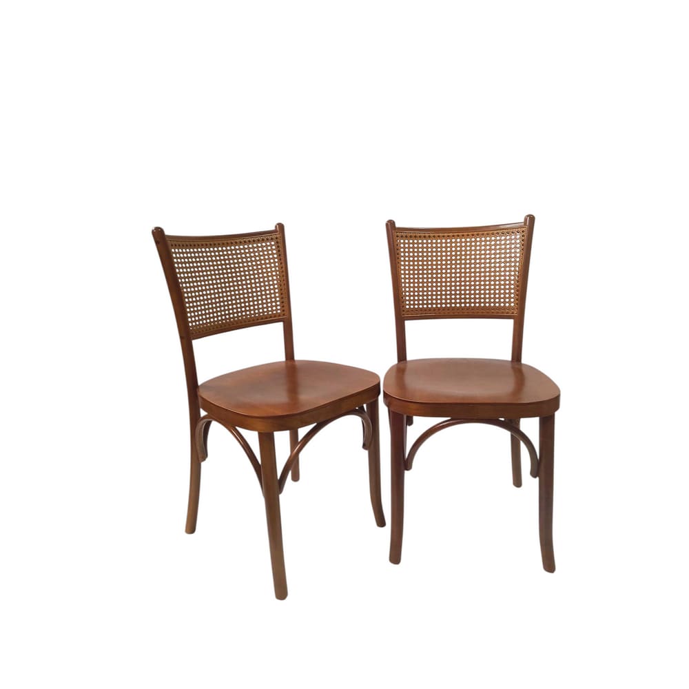 Kit 2 Cadeiras Lisboa Madeira Maciça Encosto Telinha Assento Madeira