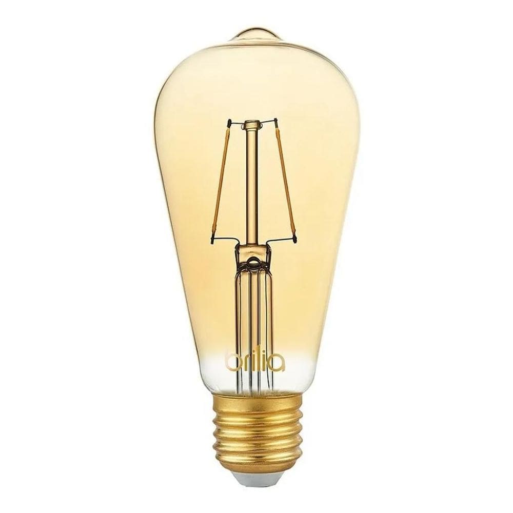 2X Lâmpada Filamento Led St64 2,5W 2000K Ambar - Brilia