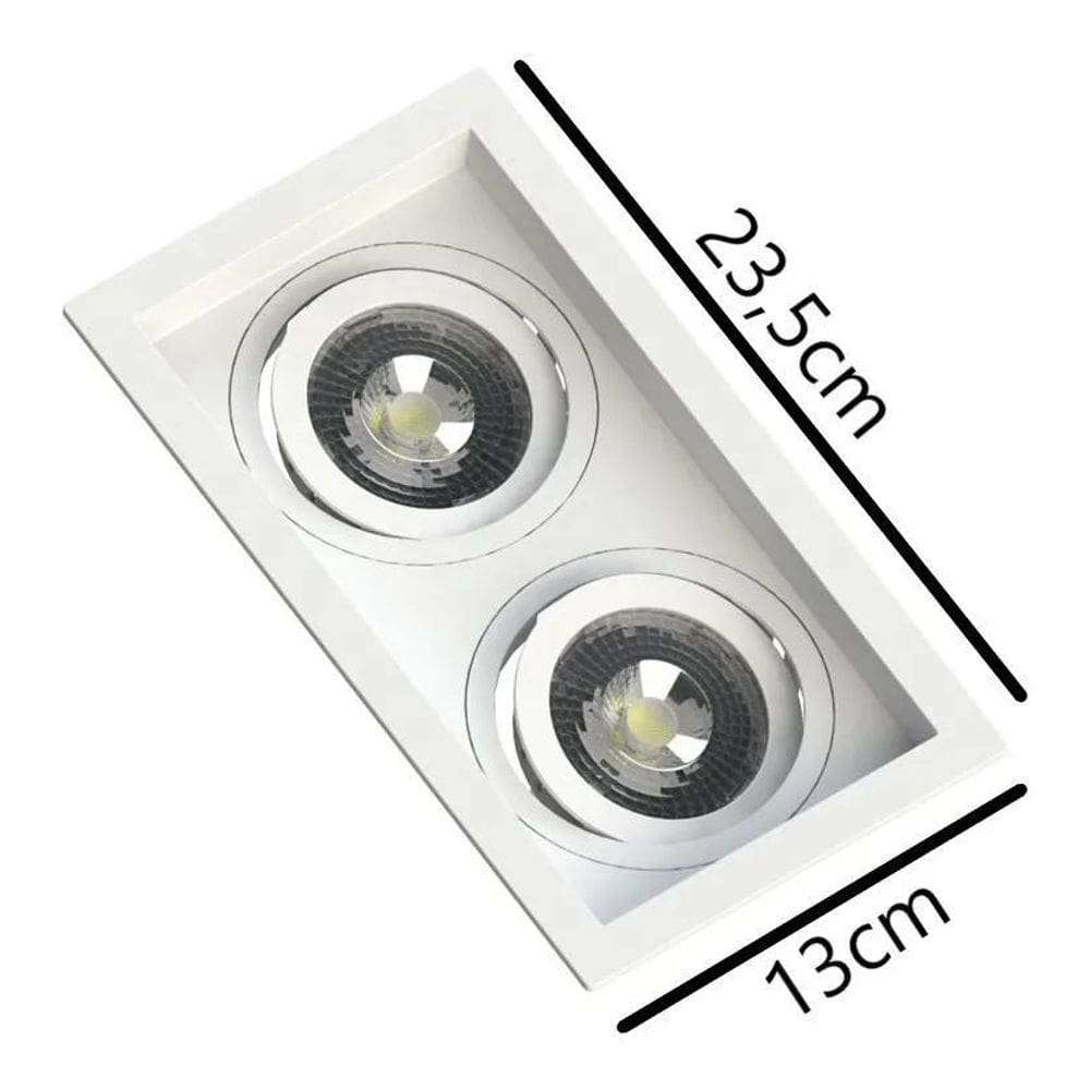2X Spot Duplo Par20 Embutir Recuado Save Energy