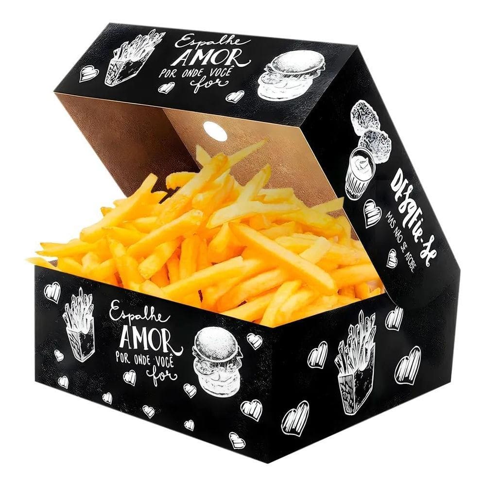 Embalagem Batata Frita Viagem Delivery P Modelo Giz  50 Un