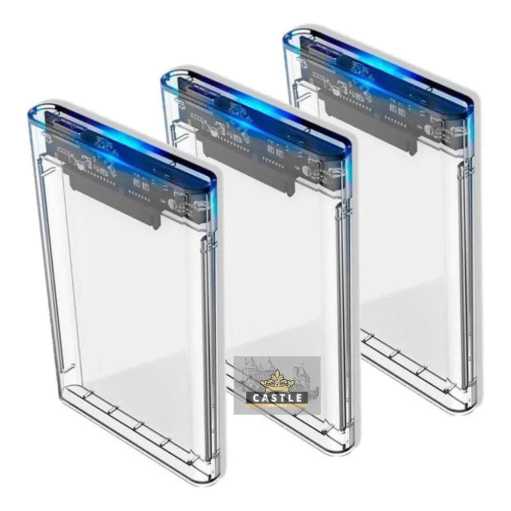 Kit 3 Case De Gaveta Para Hd Externo Transparente Usb 3.0 No