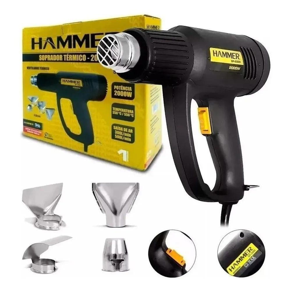 2X Soprador Térmico 1900W Temp. 350 A 550C Sp2000 Hammer