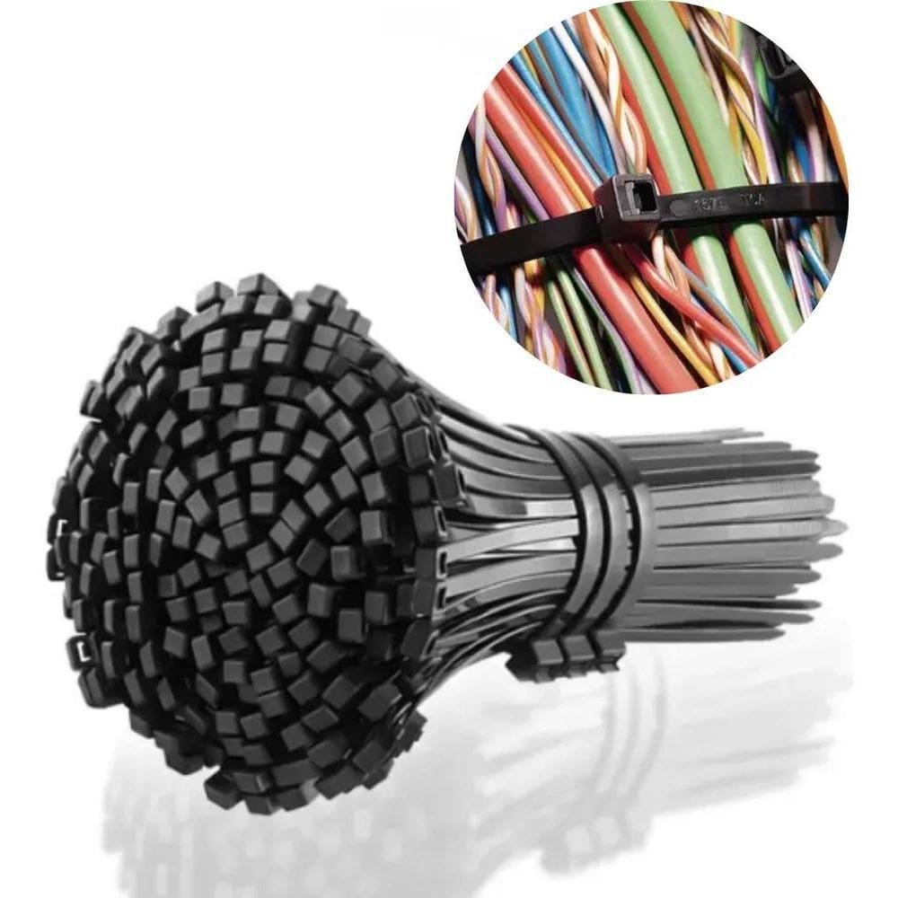 2X Abraçadeira Em Nylon 400Mm X 7,6Mm 100 Unidades Cor Preto