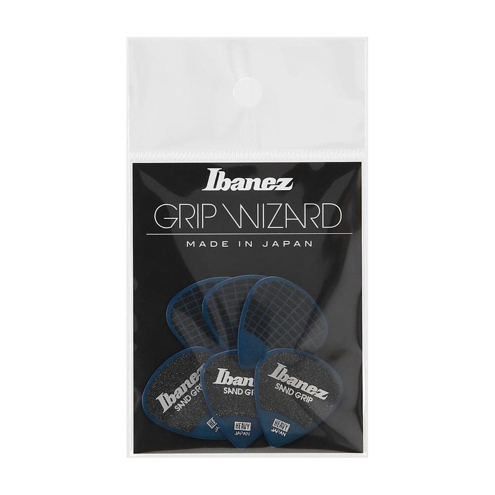 Palheta Ibanez Sand Grip Wizard Pesada 1.00Mm Azul Com 6Un
