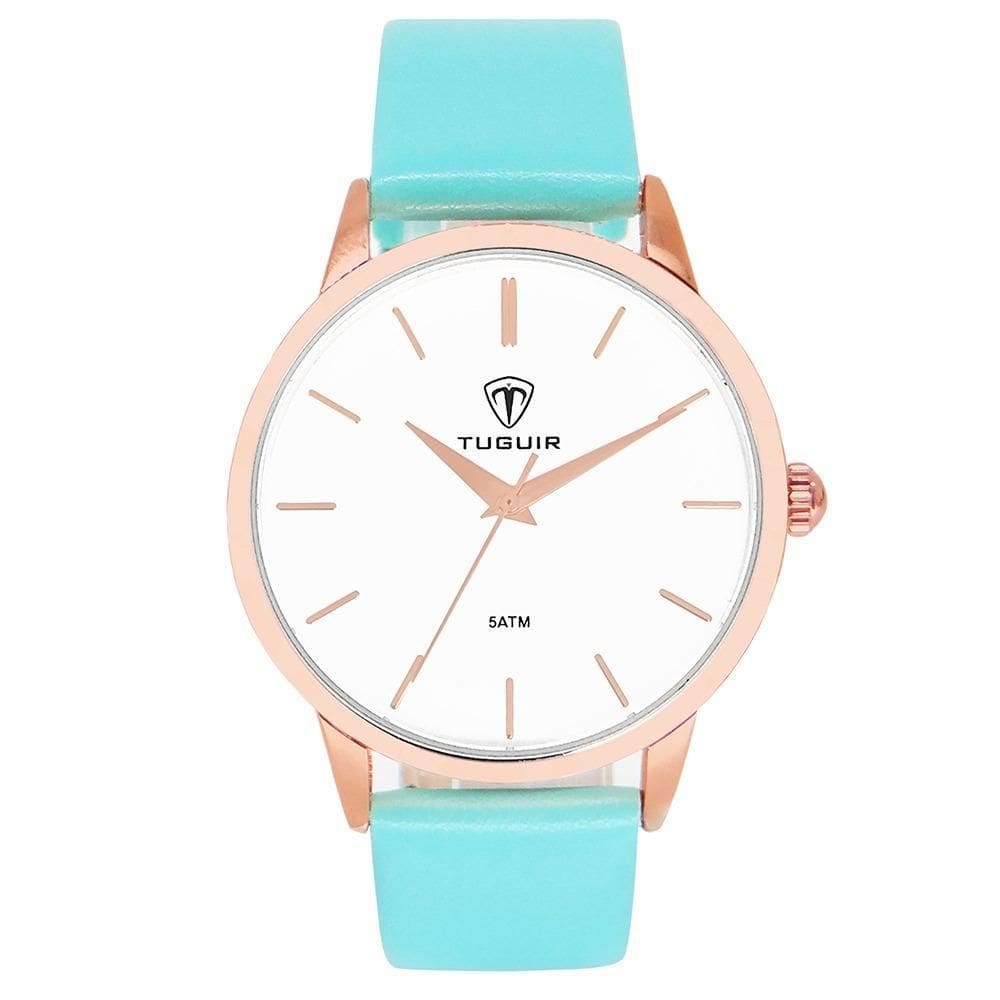 Relógio Feminino Tuguir Analógico Tg106 - Rose E Verde Água