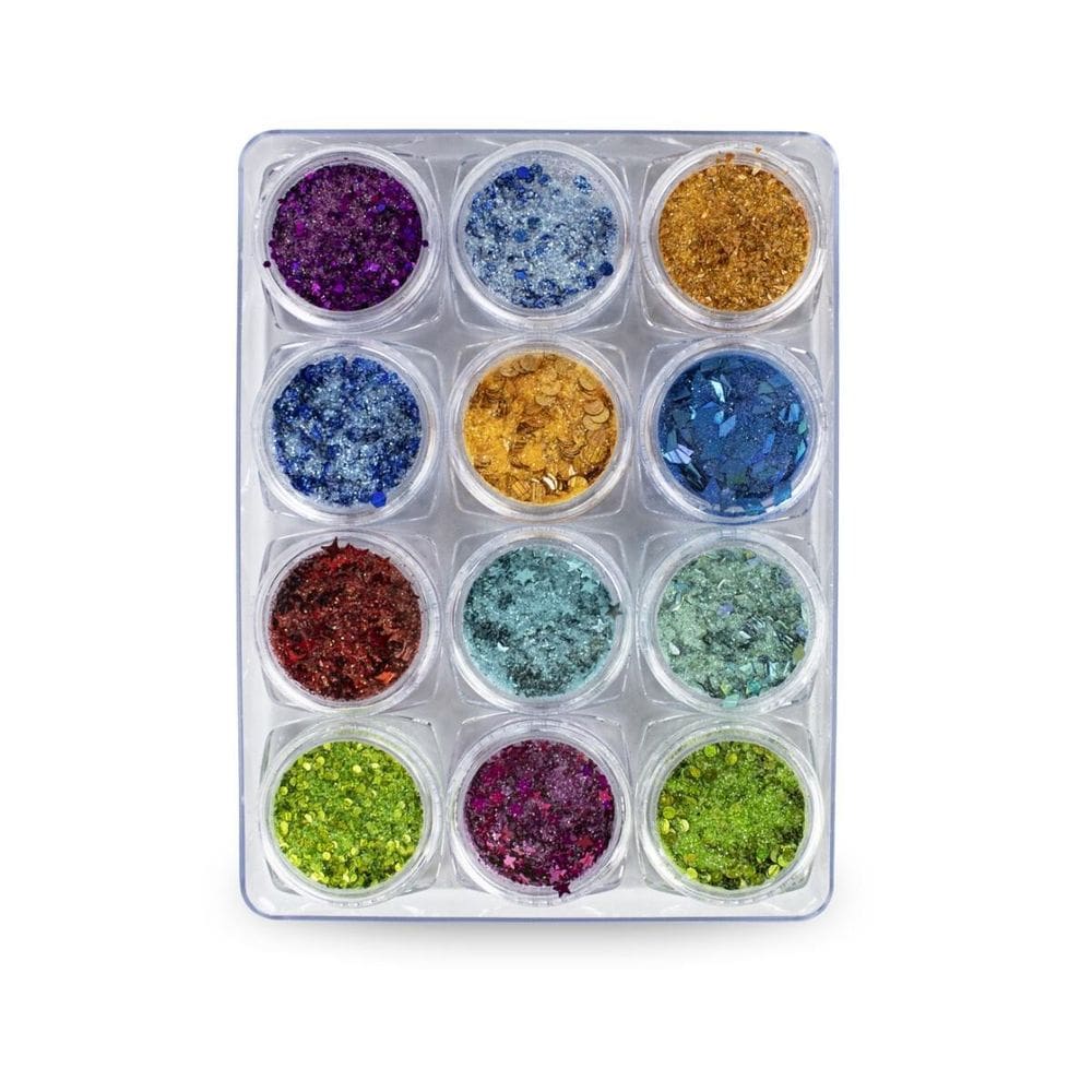 Kit 12 Glitter Diversos Brilho Decoração Unhas Gel Nail Art