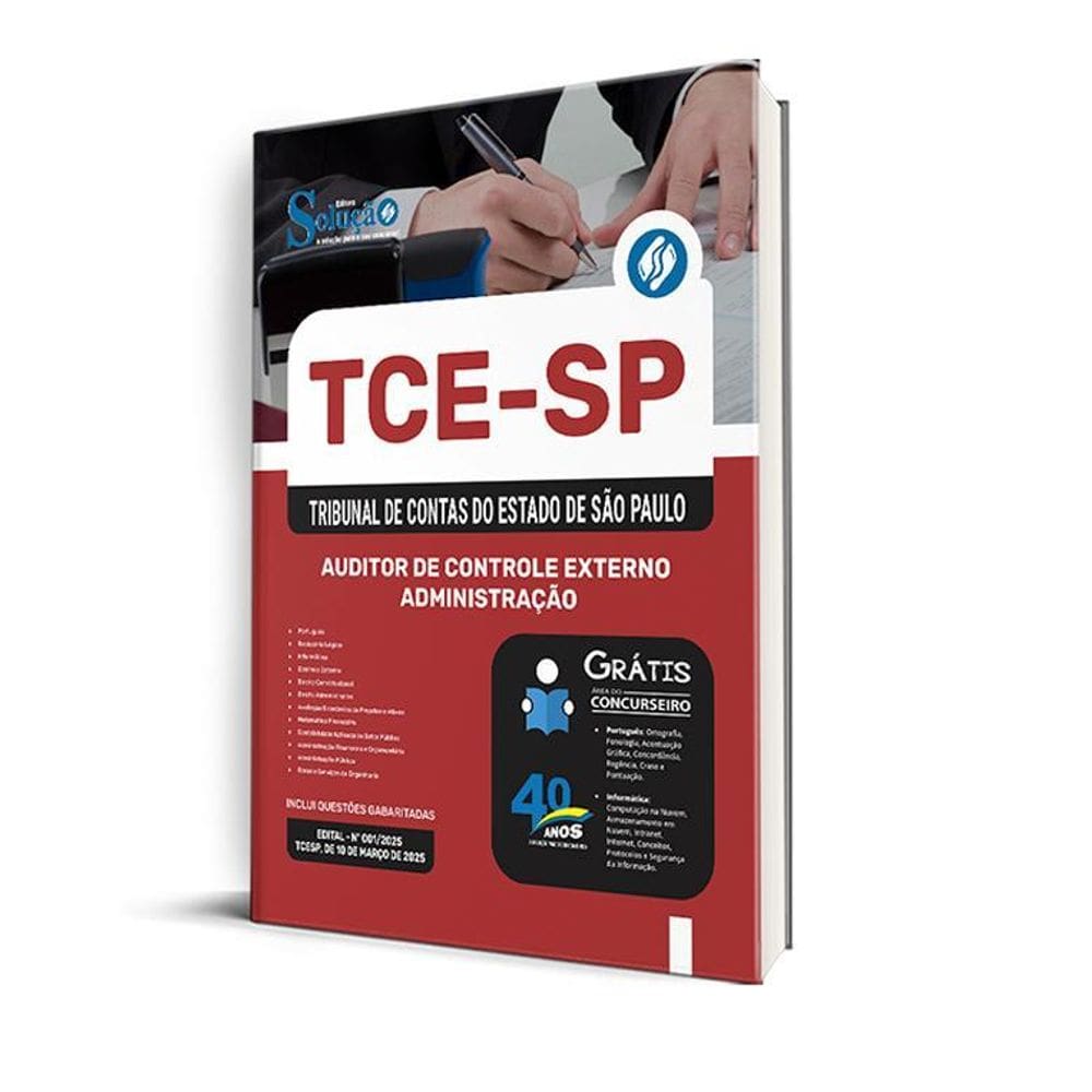 Apostila Tce Sp 2025 Auditor Controle Externo Administração