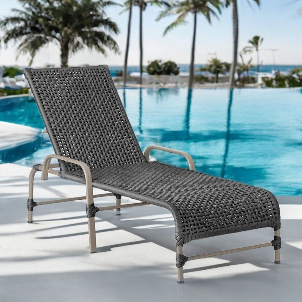 Espreguiçadeira Corda Náutica em Alumínio para Piscina Edícula Catar