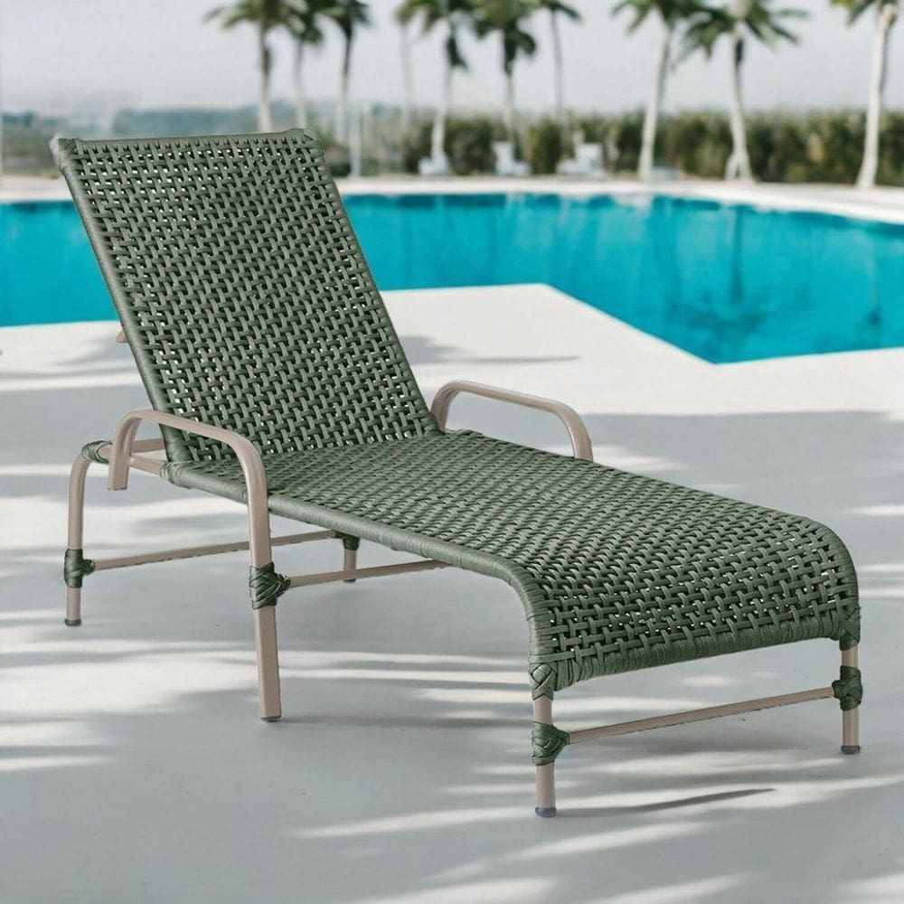 Espreguiçadeira Corda Náutica em Alumínio para Piscina Edícula Catar