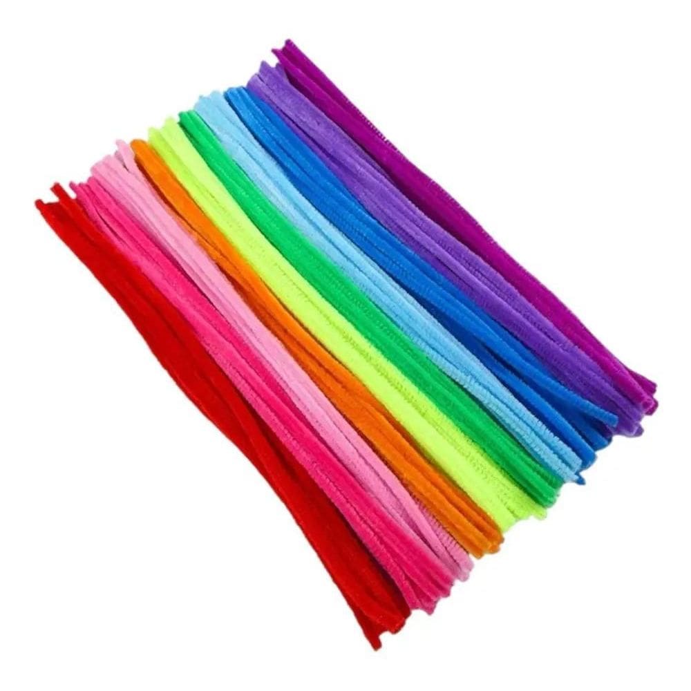 2X Haste De Chenille Cores 30Cm 100 Unid Limpador De Cachimb