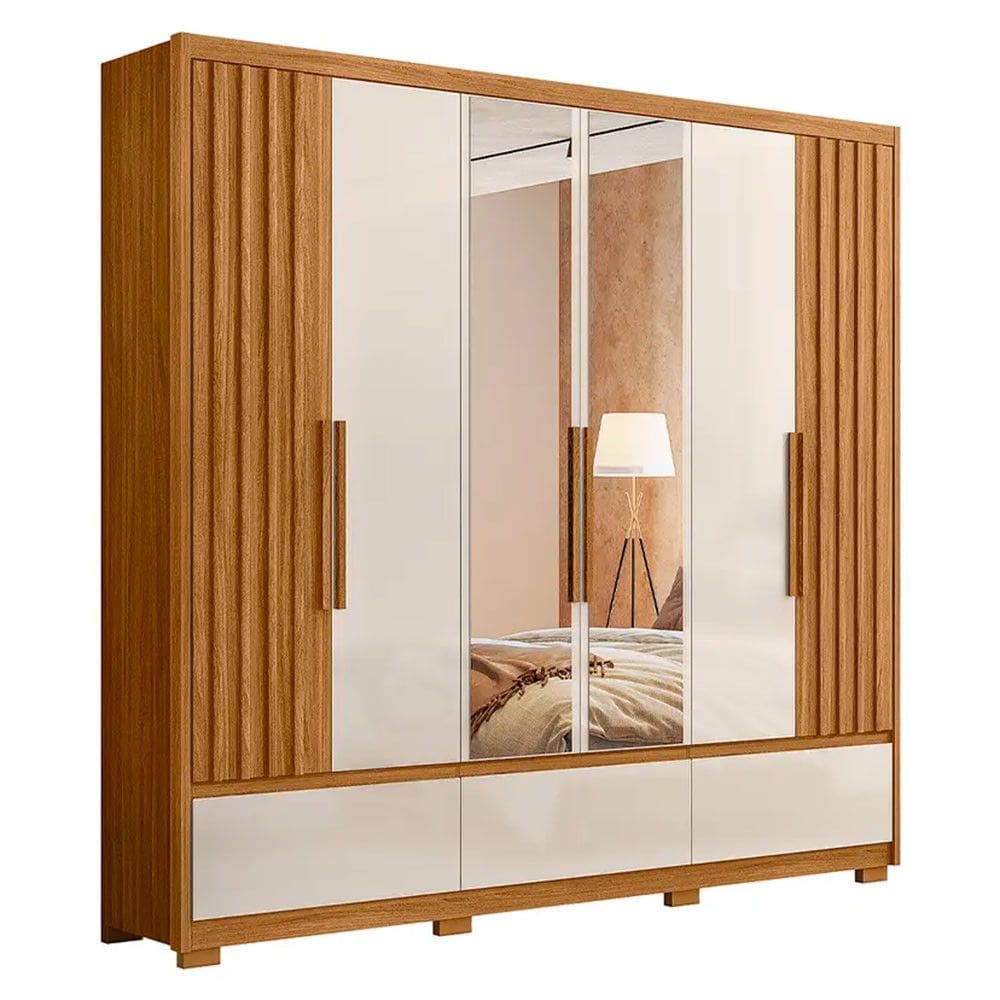 Guarda-Roupa Casal 6 Portas Bater 5 Gavetas Amazonas Moval Roupeiro
