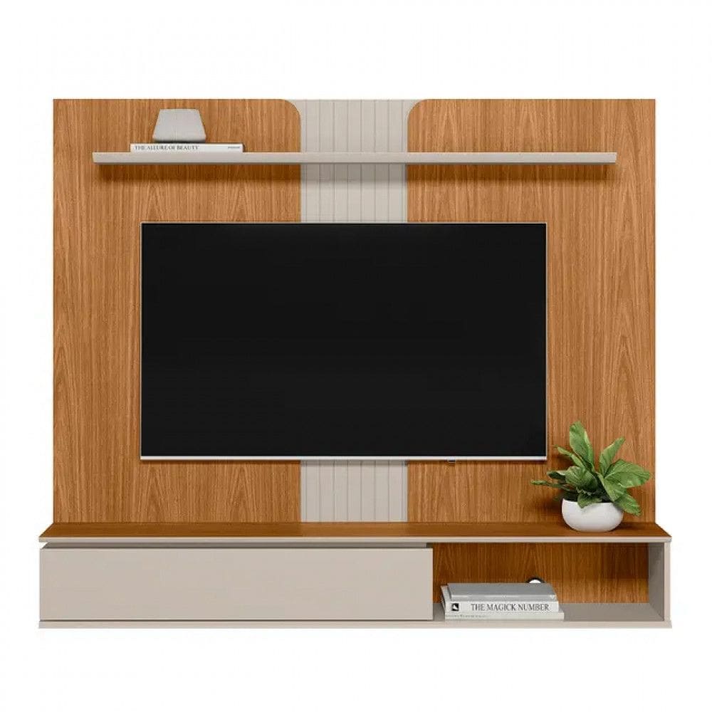 Painel Home Friburgo para Tv até 65 com Prateleira Linea Brasil