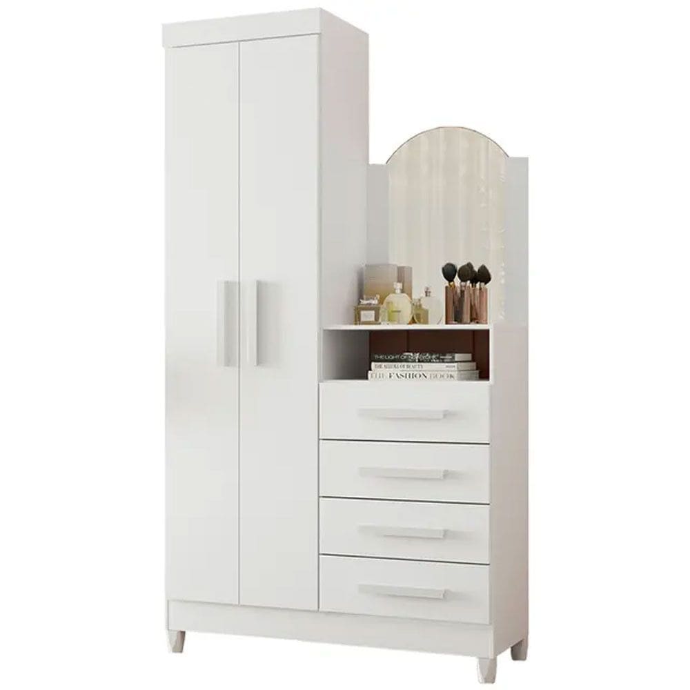 Guarda Roupa New Capri Cômoda 2 Portas 4 Gavetas Albatroz