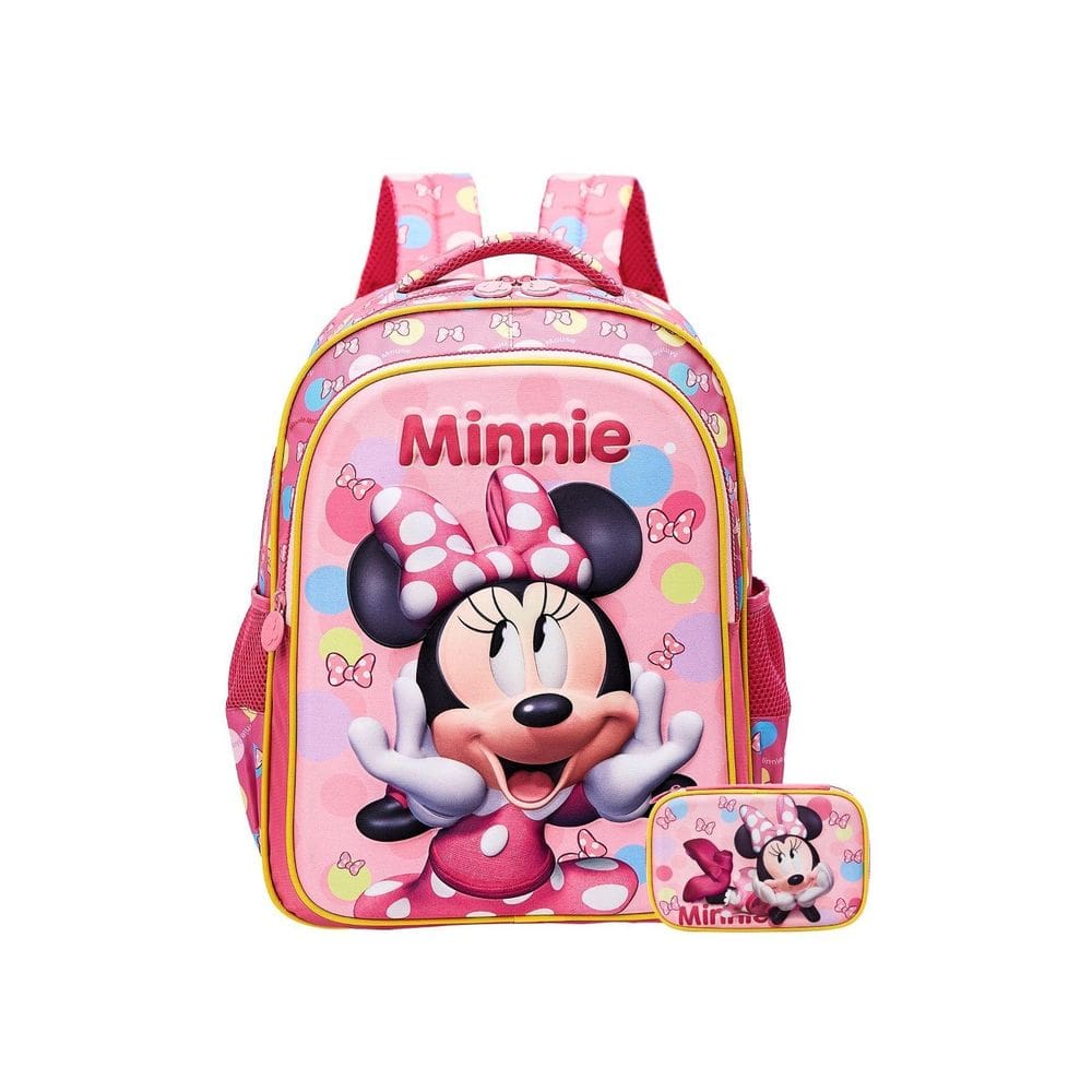 Kit Escolar Minnie Mouse Mochila De Costas + Estojo Box
