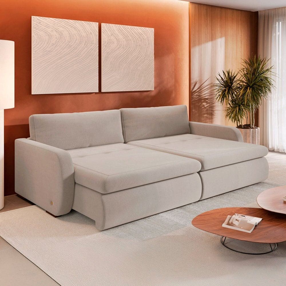 Sofá Retrátil e Reclinável 4 Lugares 220cm Sunset Cru