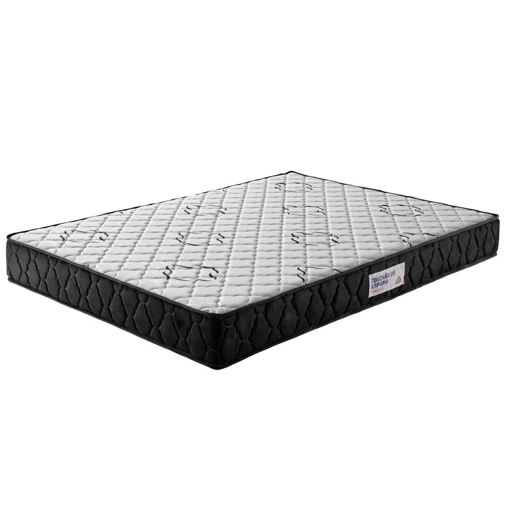 Colchão de Casal Espuma D-33 100% Poliéster 138cm X 23cm Sublime Preto fosco / Branco