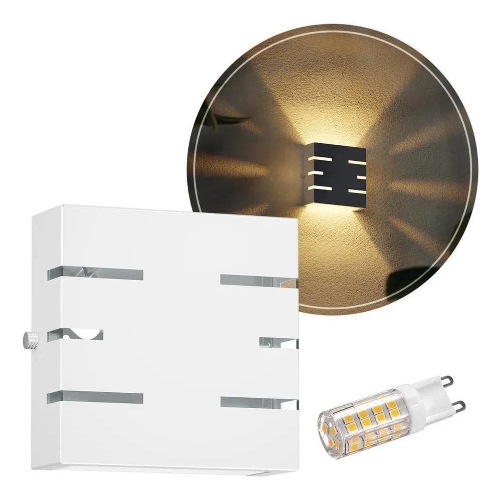 2X Arandela Externa Slim 6 Frisos Luminária Parede Em Alumín