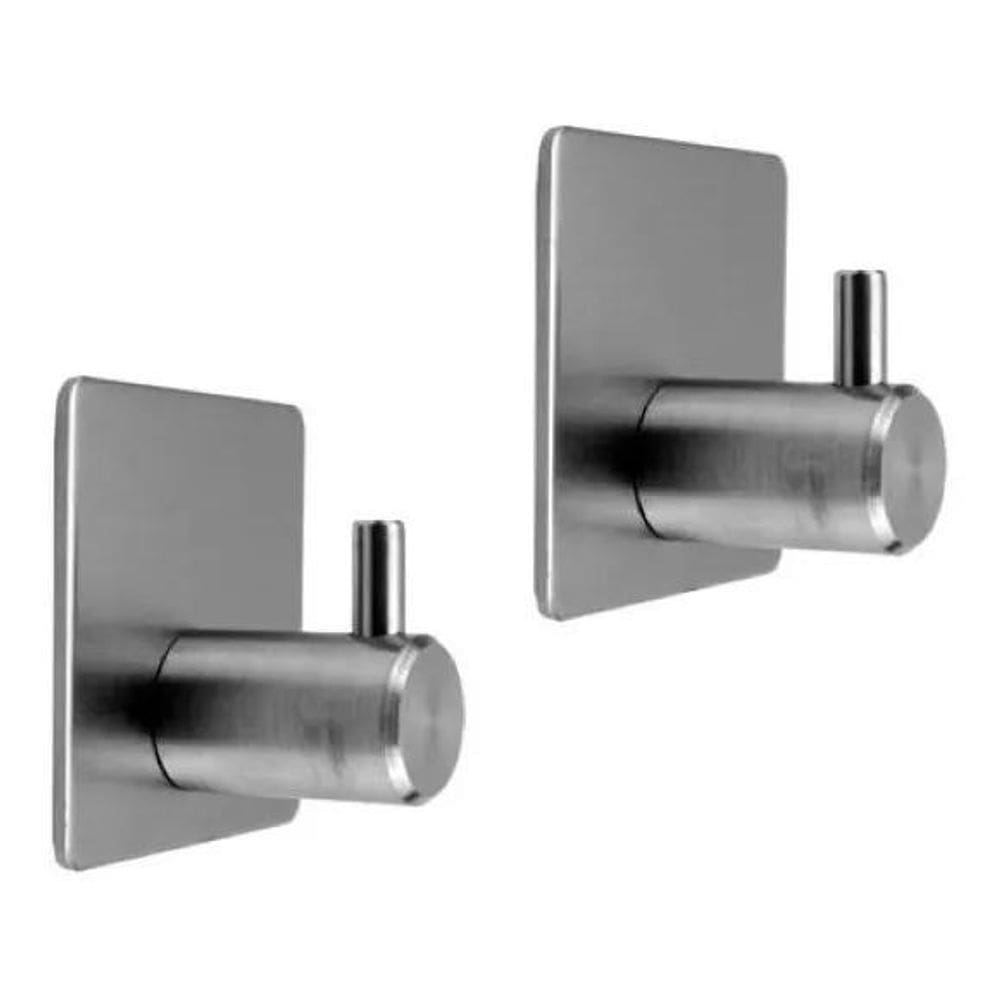 2X Kit 02 Un Gancho De Parede Adesivo Toalhas Bolsas Roupas