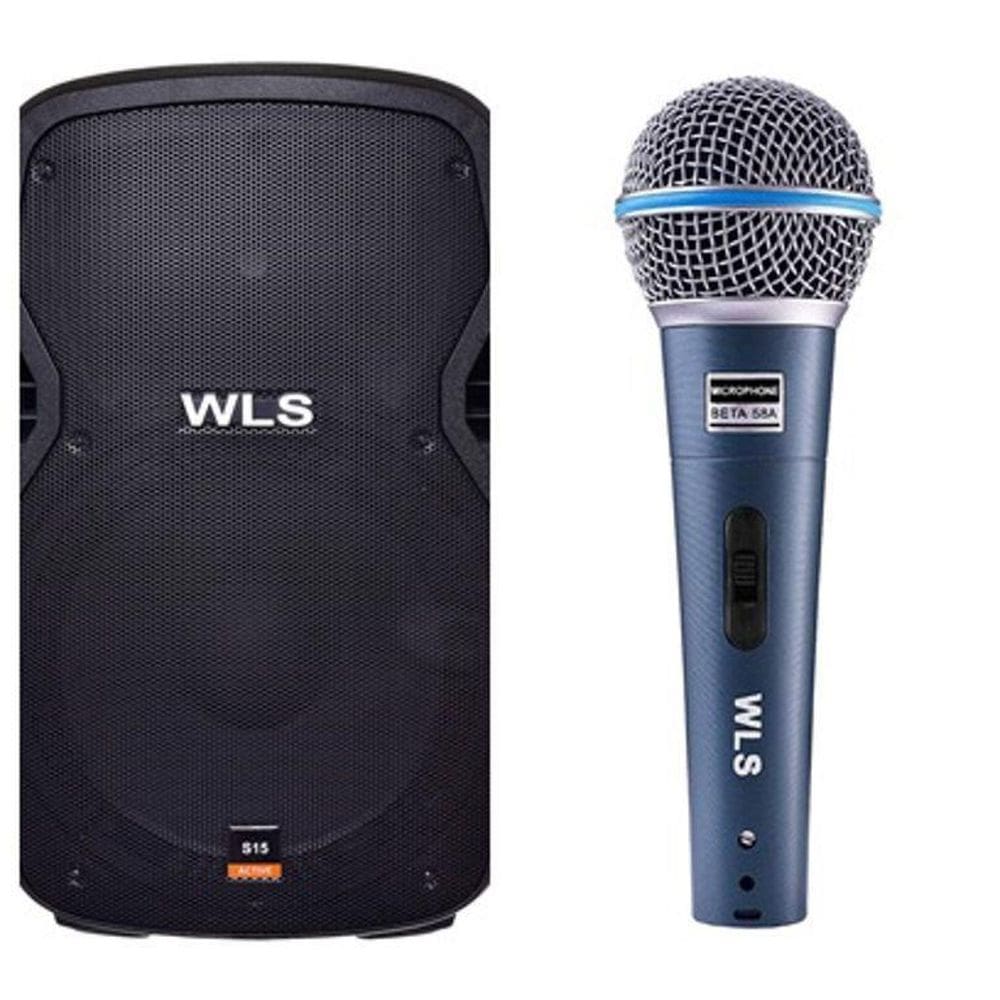 Caixa Acústica Wls S15 Ativa Com Bluetooth + Microfone M58A