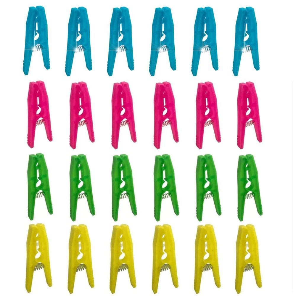 Kit 24 Pregador Prendedor De Roupa Grande Reforçado Colorido
