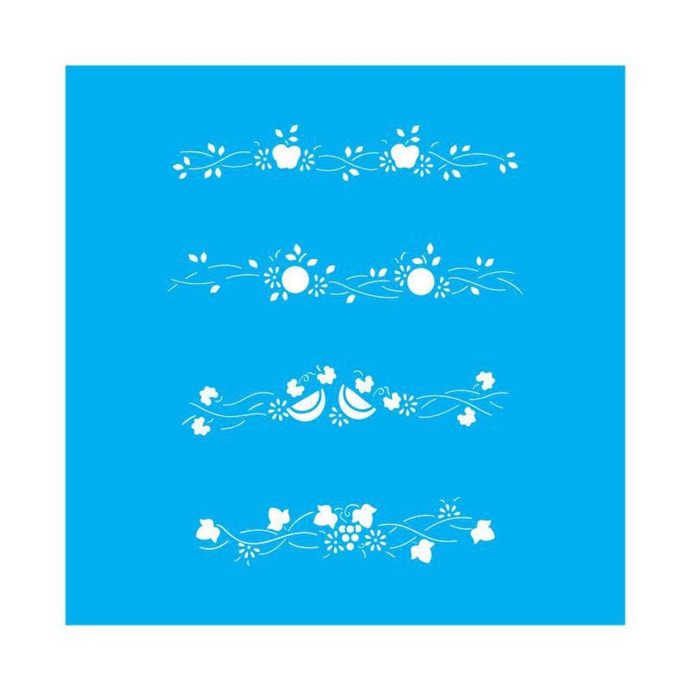 Stencil Tamako Barrados - 30X30Cm - Ref D114