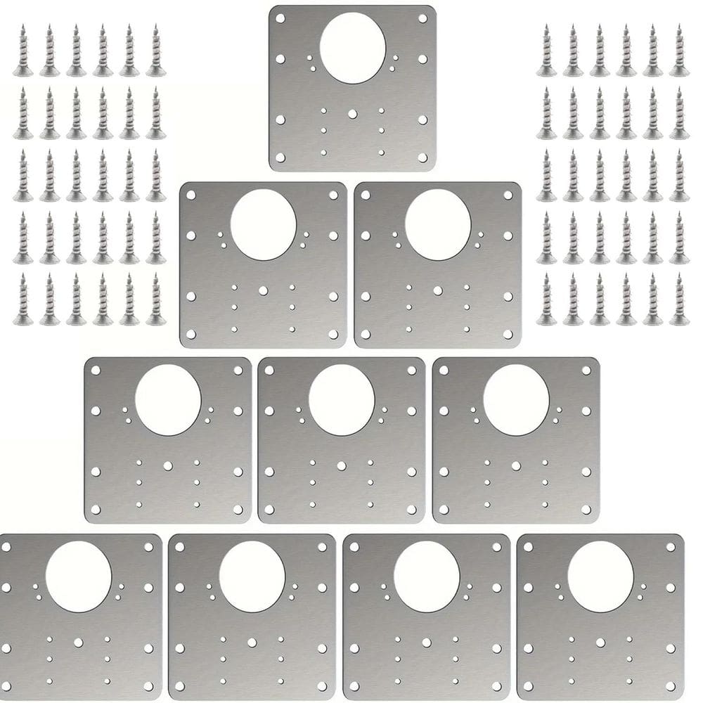Kit 10 Placas De Reparo Reforço Chapa Para Dobradiça 35Mm