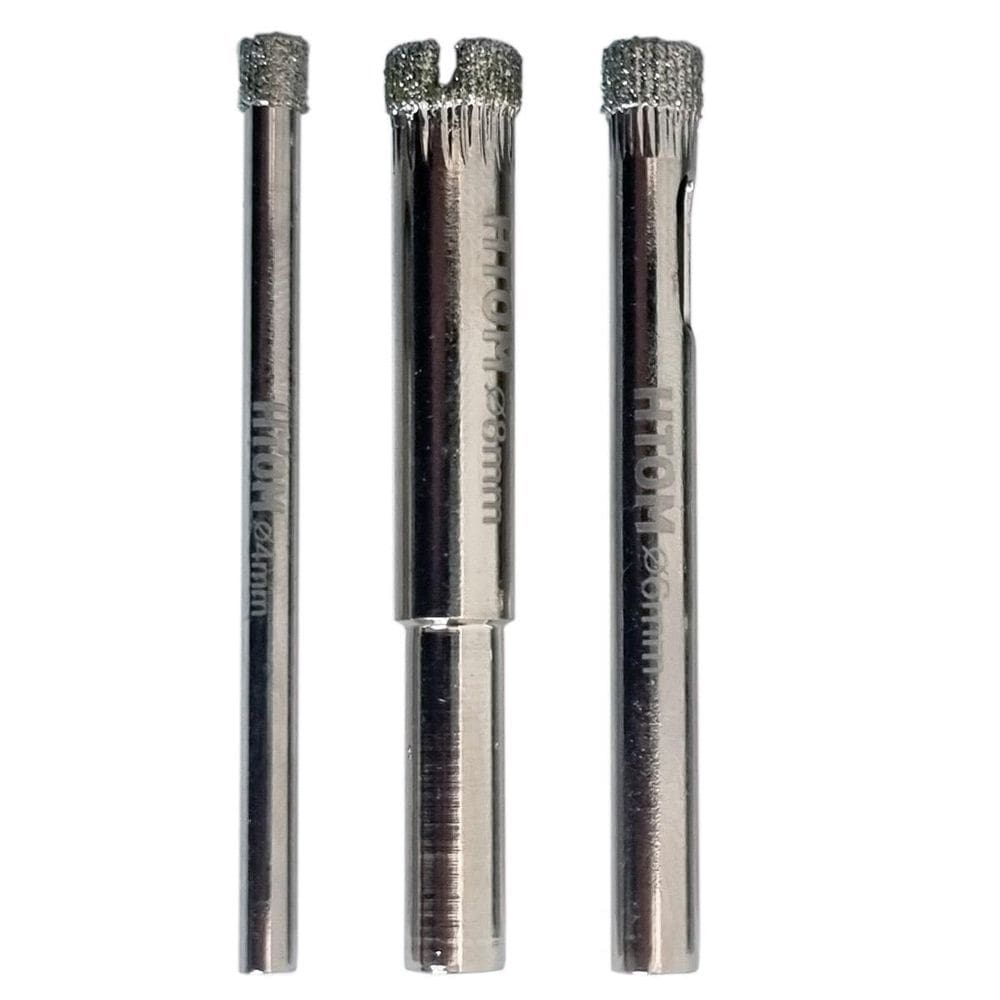 Kit 3 Serra Copo Diamantada 4 6 E 8Mm Para Cerâmica Vidro