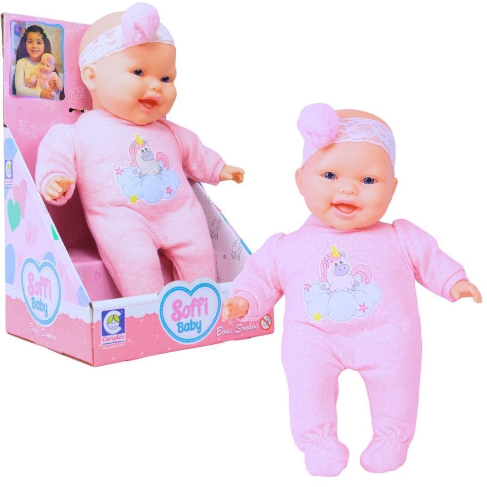 Boneca Soffi Baby Bons Sonhos Menina Rosa 2835 Cotiplás