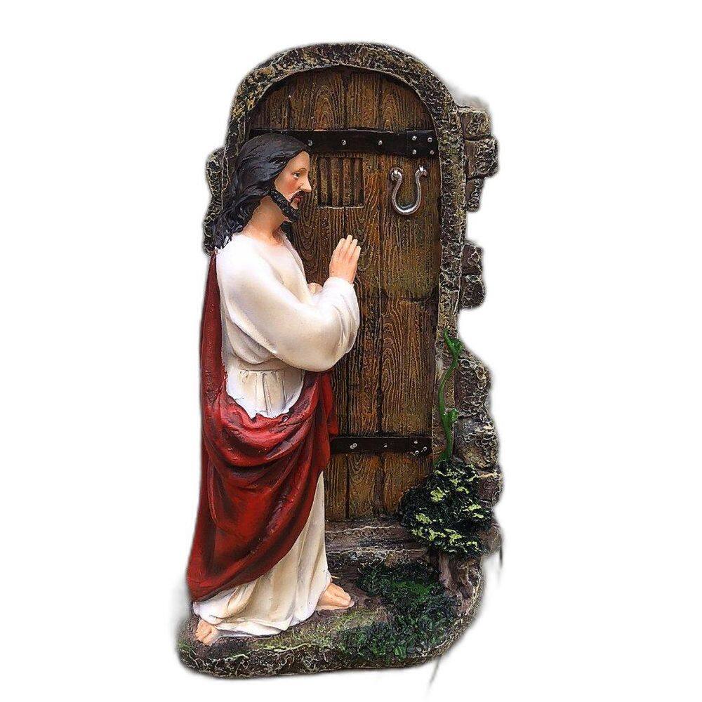Imagem Jesus Bate À Porta Importado Resina 20 Cm
