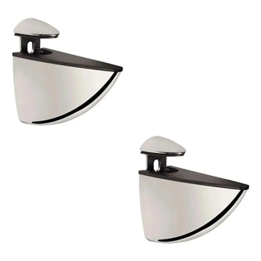 2X Suporte Prateleira Vidro Madeira Tucano Grande 02 Unidade