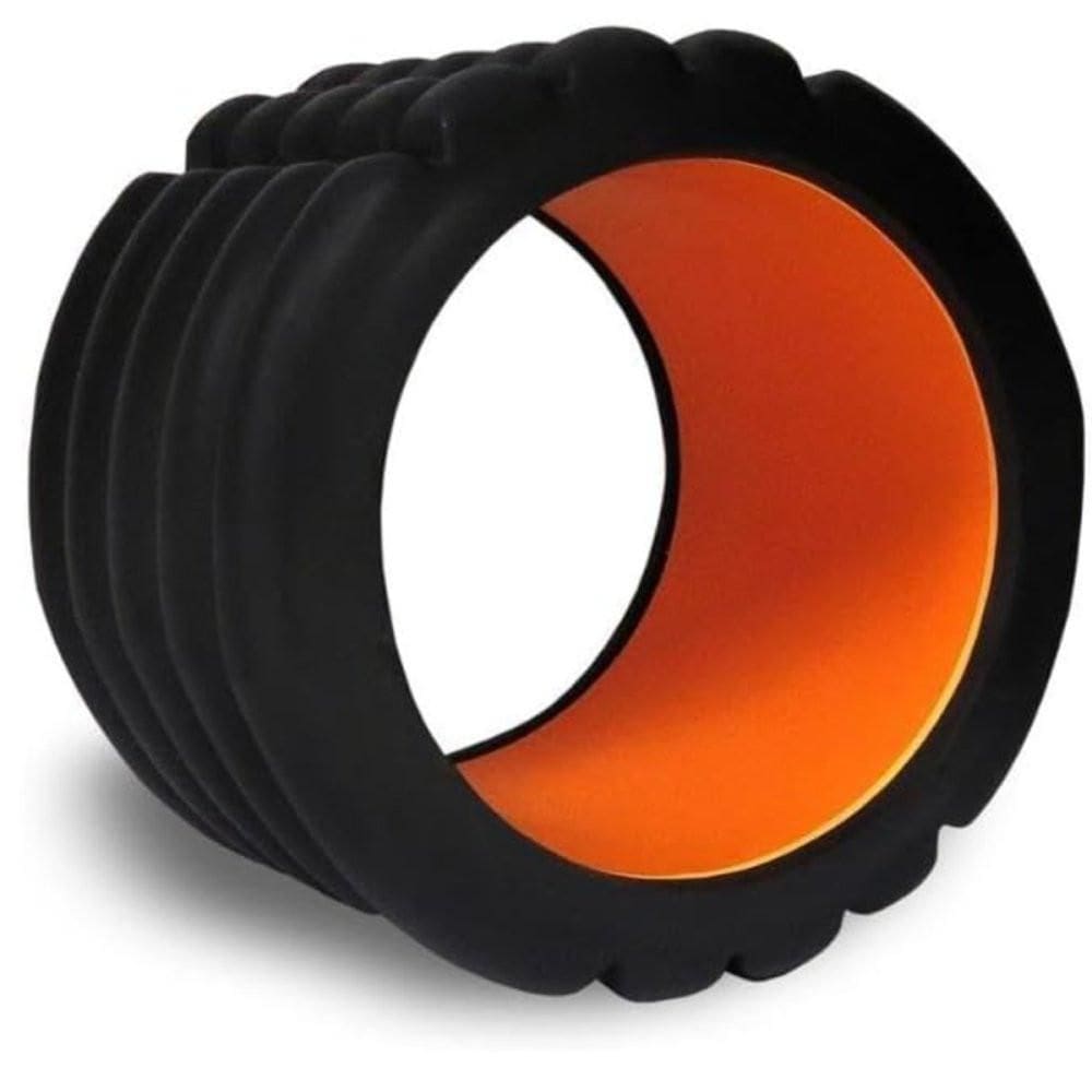 Mini Rolo De Liberação Miofascial Ranhuras - Preto E Laranja